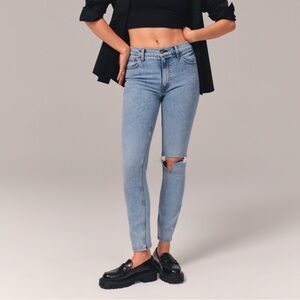 Abercrombie Light Wash Destroyed High Rise Women's Jeans